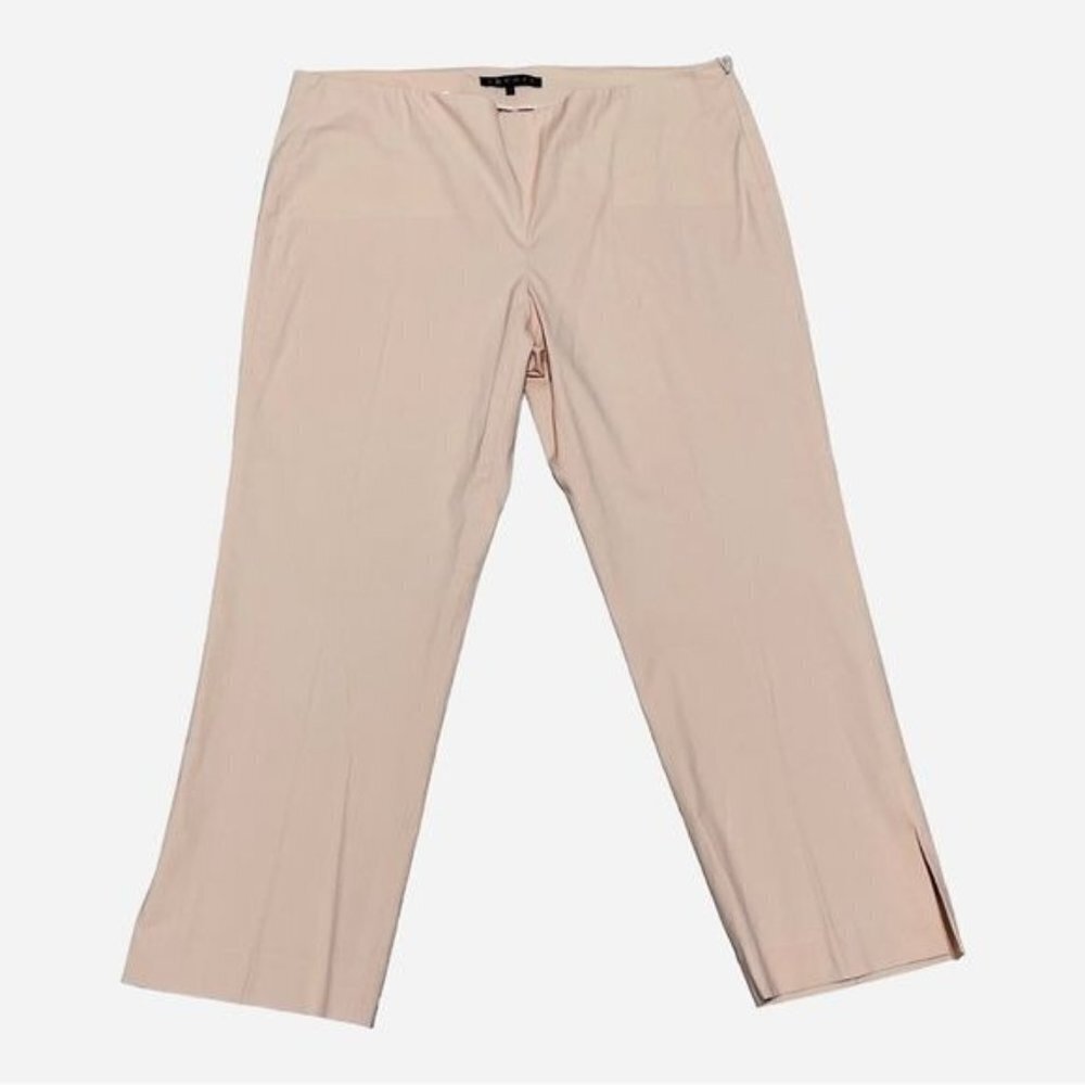 Theory Casual Trousers Flat Front Cropped Peach Pants‎ Size 10